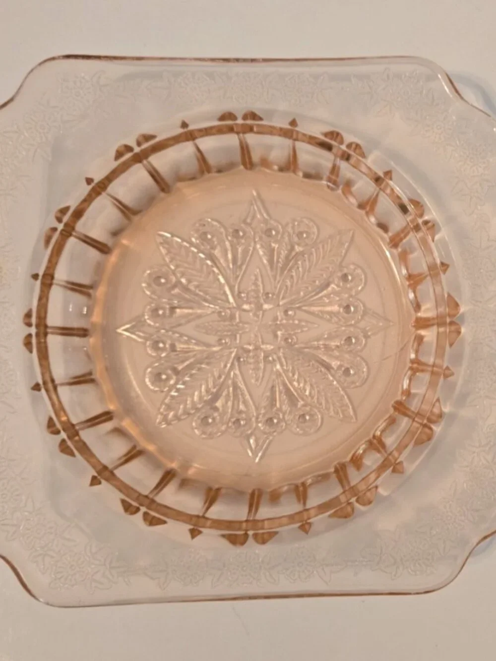 Vintage Jeannette Adam Pattern Pink Depression Glass Butter Dish NO Lid 6